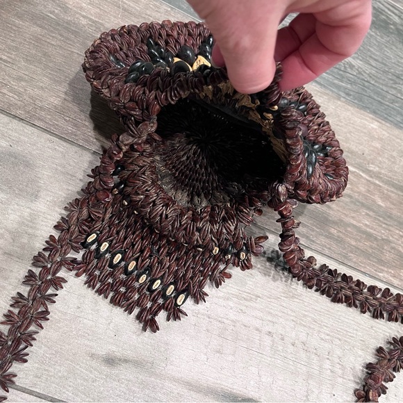 Vintage Apple Seed Purse Handcrafted Hippie Bag Boho Festival 1960’s Folk art - Picture 4 of 6